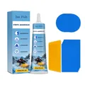 JUEFISH vinyl adhesive repair kit for inflatable mattresses with patches and spatula - 60ML Glue + Scraper + 10 Patches