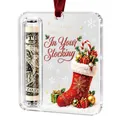 Creative acrylic Christmas stocking cash holder ornament for holiday gifting - Christmas Sock