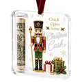 Interactive nutcracker acrylic Christmas ornament featuring cash holder and gift box decor - Nutcracker
