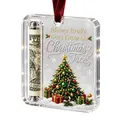 Creative acrylic Christmas money holder ornament with festive tree and red ribbon. - Christmas Tree