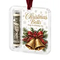 Creative 3D Christmas bells hanging ornament with red velvet ribbon and holiday greeting - Christmas Bell
