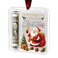 Festive acrylic Christmas money holder ornament with Santa Claus and gift box designs - Santa Claus