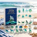 Detailansicht der 24 Acryl-Meeresanhänger aus dem 2026 Sea Glass Adventskalender-Set - Acrylornament C