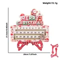 Detail view of wooden Christmas advent calendar with dimensions 20x21.5cm and weight 72.1g. - Chimney Santa Style