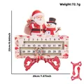 Wooden Christmas countdown calendar with Santa and snowman, 20x22cm dimensions - Snowman Santa Style