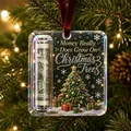 Clear acrylic Christmas ornament featuring a money holder slot and festive tree design. - Christmas Tree