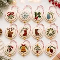 Detailed overview of twelve unique DIY felt Christmas embroidery ornament designs. - 12pcs Set / Style B