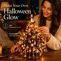 DIY beaded Halloween tree kit featuring warm LED lights and handmade ornaments decor - Purple Beaded Christmas Tree