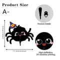Halloween Cartoon Spinne Holz Wandhaken Maße 11,2x9,0 cm und Details zum UV-Druck - Lila Zaubererhut-Stil
