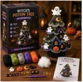 Complete Halloween heksendrankboom DIY haakpakket met garen, gereedschap en accessoires - Ghost Decor Tree