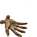 Retro bronze resin hand wall hook with realistic finger details and distressed texture - Single Piece / Gold