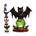 Lámparas de bola de cristal de Halloween con gato, cuervo, fantasma y búho decorativas. - Murciélago