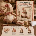 Handgenaaide patchwork kabouter DIY-kit met stoffen en gids - Humanoïde Kabouter