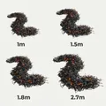 Black Halloween cedar garlands with orange LED lights in 1m, 1.5m, 1.8m, and 2.7m lengths. - Halloween Fireplace Decor Set / 1m