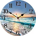 Orologio da parete decorativo silenzioso con design di tramonto sulla spiaggia - Design n. 6 / 12 pollici