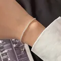 Elegant minimalist silver rope chain bracelet with an adjustable pull-string closure - Adjustable Drawstring Rope Chain Style (MY35418)