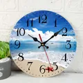 Horloge murale silencieuse créative avec motif réaliste de plage et de sable marin - Design No.21 / 12 Pouces