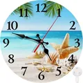Horloge murale silencieuse avec design de plage tropicale, étoiles de mer et coquillages - Style 27 (N° 27) / 10"