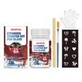 Jakehoe professionelles Glasätz-Set mit 100g Ätzpaste, Pinsel und diversen Schablonen - 100g+Pinsel+Rührstab+1 Paar Einweghandschuhe
