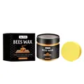Jue Fish 80g natural beeswax for wood furniture polish and restoration with sponge - 80g Wax x1 + Sponge x1