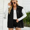 Stylish black denim vest for women styled with casual accessories for summer fashion. - XS / Top (MF11118) / New Black