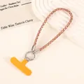 Luxury rose gold rhinestone phone wrist strap with anti-lost yellow phone patch connector - Charm / Small Bead Charm with Connector (K5573) / Champagne