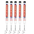 Set of five long nib deep hole marker pens with black ink for precision marking - 5 Pcs Set / Black