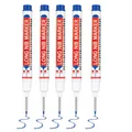 Professional long nib deep hole marker set with blue permanent ink for precise marking - 5 Pcs Set / Blue