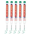 Green long nib marker pen for precise deep hole marking on rough surfaces - 5 Pcs Set / Green