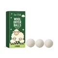 Jue Fish set van 3 wollen drogerballen voor de was om kreukels en statische te verminderen - Set van 3
