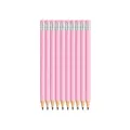 Premium-Set mit 10 bonbonrosa Bleistiften mit Radiergummi für Schule und Zeichnen - 10-teiliges Set / Rosa