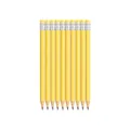 Set mit 10 klassischen gelben Bleistiften mit Radiergummi für Schule und Bürobedarf - 10-teiliges Set / Gelb