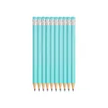Set mit 10 bonbonfarbenen teal Graphitstiften mit Radiergummis im Macaron-Stil Schreibwaren - 10-teiliges Set / Hellgrün