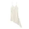 Elegante camisola de seda marfil con encaje delicado y dobladillo asimétrico - Blanco Roto