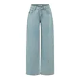 Vaqueros vintage azul claro de cintura baja y pierna ancha para mujer en corte recto - XS / Bottoms / Azul claro