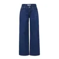 Vaqueros de mezclilla azul oscuro de pierna ancha estilo vintage con corte recto clásico - XS / Bottoms / Azul marino