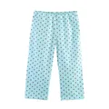 High-quality front view of women's light blue casual loose-fit polka dot print pants - XS / Bottoms / Blue Polka Dot