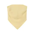 Elegant light yellow silk-like strapless tube top with V-hem and side ruching detail - XS / Tops / Yellow