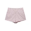 Elegantes pantalones cortos rosas de talle alto con estampado de lunares negros para mujer - XS / Bottoms / Rosa