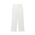 Klassische elegante weiße Damenhose mit hoher Taille und geradem Bein für Büro und Alltag - XS / Unterteile / Weiß