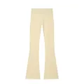 High waist elastic flare pants in light yellow cream finish for yoga and casual wear - S / Bottoms / Yellow
