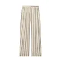 Pantalon beige à jambe large avec rayures bleu marine et rouges et taille tricolore - XS / Bas / Gris
