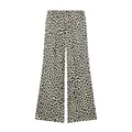 Vista detallada de pantalones de pierna ancha con estampado de leopardo y elástico - XS / Bottoms / Estampado de leopardo
