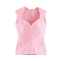 Elegante top de chaleco de punto rosa ajustado con cuello en V para mujeres con estilo - S / Tops / Rosa