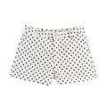 Stylish high-waisted white shorts with classic black polka dots for summer wear - S / Bottoms / White