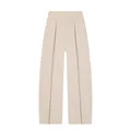 Premium beige wide-leg balloon pants for women featuring a pleated waist and loose fit - Apricot