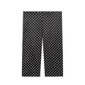 Gedetailleerde weergave van zwarte Capri-broek met witte stippen en rechte pijpen. - XS / Bottoms / Zwart