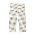 Detail van witte capri-broek met klassiek zwart polkadotpatroon in een platte weergave - XS / Bottoms / Wit