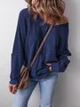 Lässiges dunkelblaues Oversized-Sweatshirt mit sichtbaren Nähten und überschnittenen Ärmeln. - Saphirblau