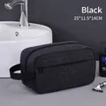 Grande borsa da toilette in tela nera per uomo, ideale per viaggi d'affari, 25x11,5x14cm - Rinforzato/Spessorato / Nero